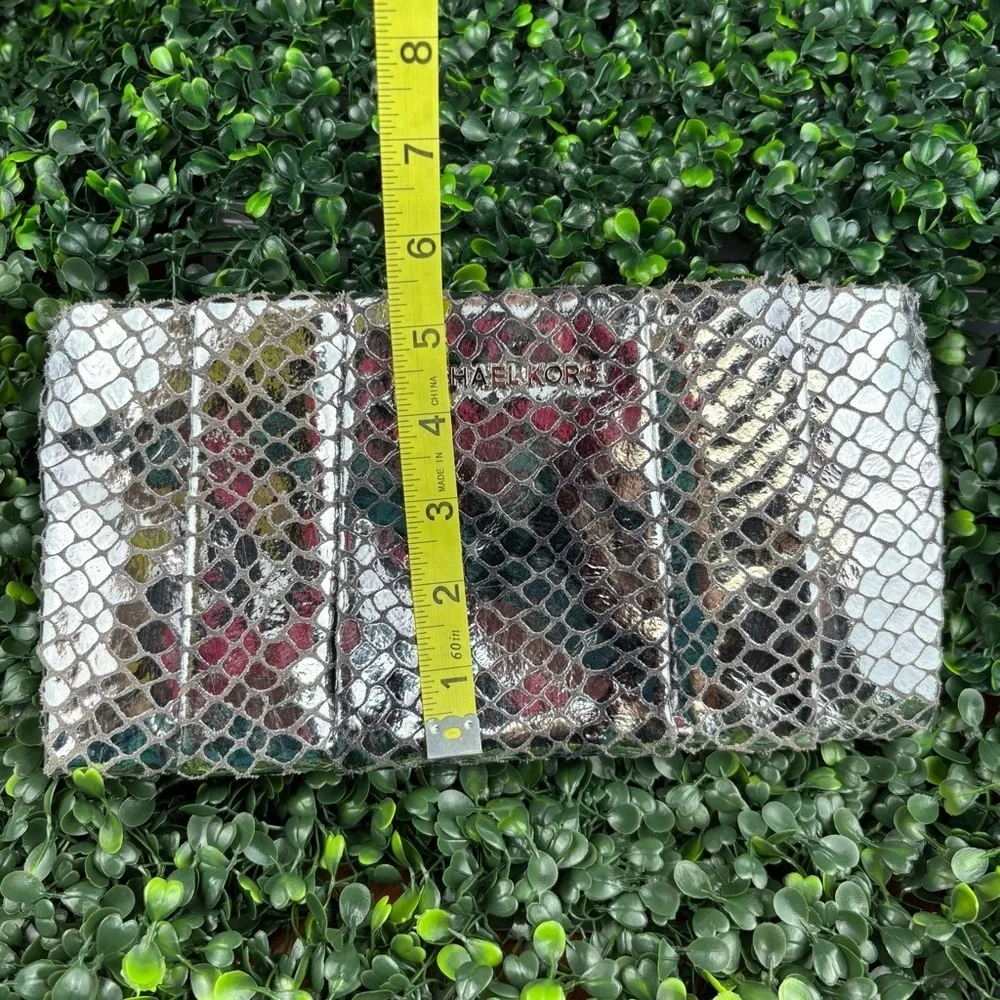 MICHAEL KORS TILDA Metallic Snakeskin Clutch